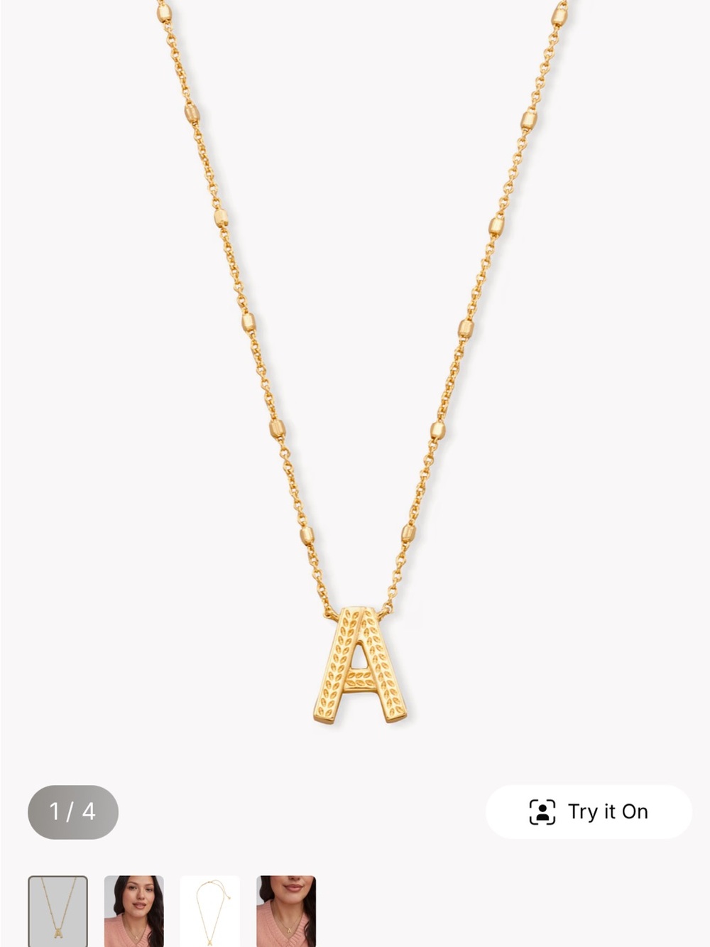 Kendra Scott Gold Letter A Pendant Necklace